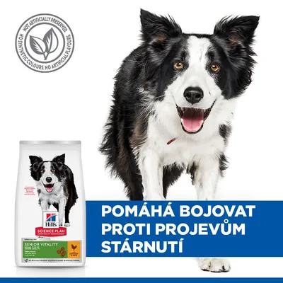 Hill's Science Plan Senior Vitality Mature Adult 7+ Medium kuracie s ryžou