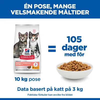 Hill's Science Plan Perfect Digestion Kitten <1 kylling & brun ris