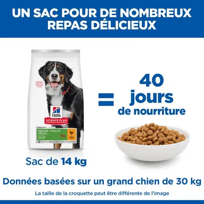 Hill’s Science Plan Senior Vitality Mature Adult 6+ Large avec poulet