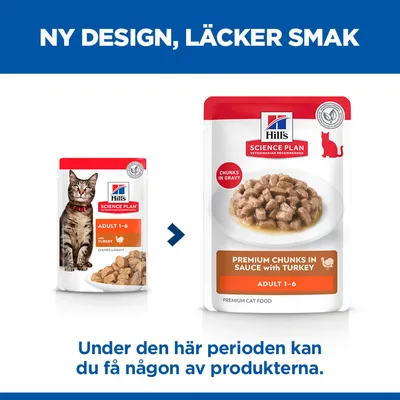 Hill's Science Plan Adult 1-6 med kalkon, ny förpackningsdesign. Under övergångsperioden kan en av två förpackningar levereras. Hill's Science Plan Adult 1-6 med kalkon, ny förpackningsdesign. Under övergångsperioden kan en av två förpackningar levereras.