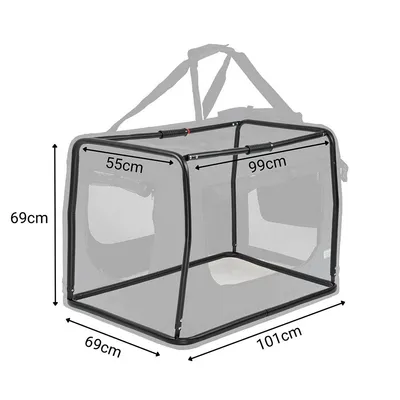 Lionto Hundetransportbox aus Textil, schwarz