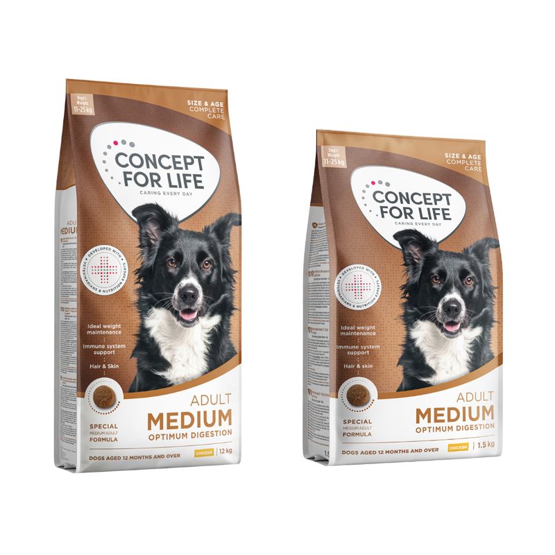 Concept for Life 13,5 kg ração para cães em promoção: 12 + 1,5 kg grátis!