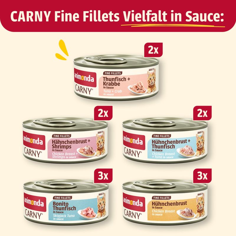 animonda Carny Adult Fijne Filets in Saus 12 x 60 g