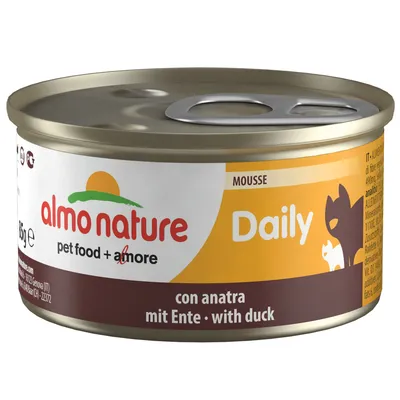 Konzerva almo nature pet food + amore Daily Mousse, con anatra, mit Ente, with duck, 85 g