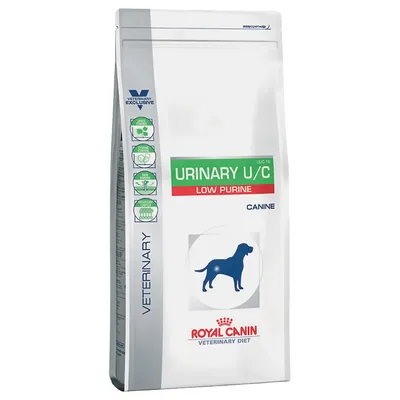 Royal Canin Veterinary Diet Urinary U/C Low Purine für Hunde. Spezielles Diätfutter mit reduzierten Puringehalt, geeignet für veterinäre Anwendungen.