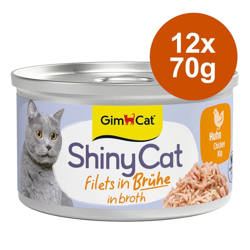 Sparpaket GimCat ShinyCat Filet in Brühe 12 x 70 g