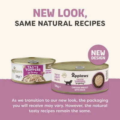 Applaws Taste Toppers i sovs, kyllingebryst med and, 156 g. Bemærk: Nyt emballagedesign, samme naturlige opskrifter. Applaws Taste Toppers i sovs, kyllingebryst med and, 156 g. Bemærk: Nyt emballagedesign, samme naturlige opskrifter.