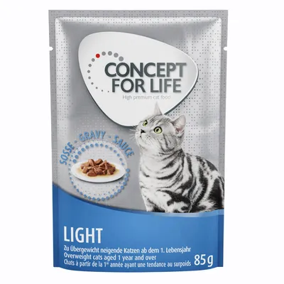 Concept for Life Light корм для кошек в соусе, для склонных к избыточному весу кошек старше 1 года, упаковка 85 г.