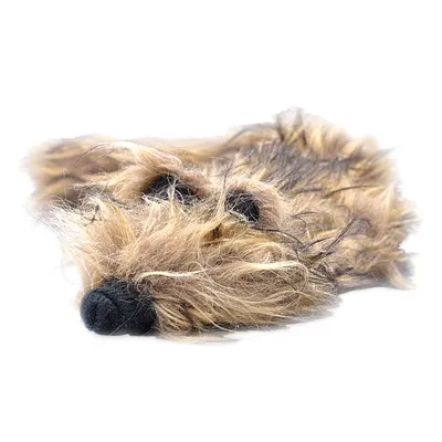 Plush toy in brown with black nose and eyes, suitable for pets.