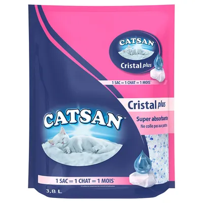 Catsan Cristal Plus Katzenstreu, super absorbierend, 3,8L. 1 Sack = 1 Katze = 1 Monat. Klebt nicht an den Pfoten.
