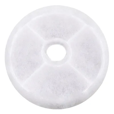 Cartuccia filtrante rotonda bianca con foro centrale, adatta per filtri d'acqua o applicazioni simili.