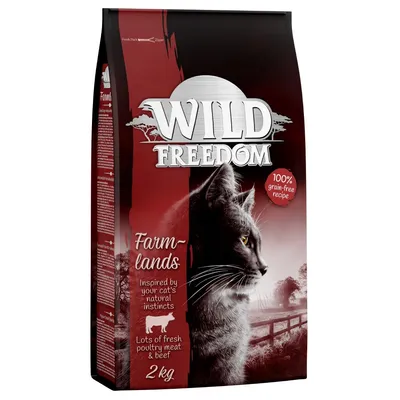 Wild Freedom Farmlands, 2 kg. 100 % viljaton resepti, inspiroitu kissasi luonnollisista vaistoista, tuoretta siipikarjan- ja naudanlihaa.