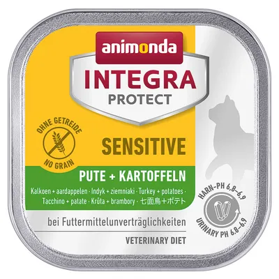 Animonda Integra Protect Sensitive γαλοπούλα + πατάτες, χωρίς δημητριακά, για τροφικές δυσανεξίες, pH ούρων 6,6-6,9, Veterinary Diet.