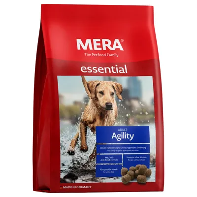 MERA essential Adult Agility. Recept utan vete, med Anti-Smell-Formula. För aktiva hundar. Tillverkad i Tyskland.