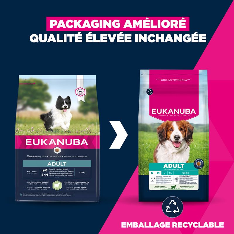 Eukanuba Premium Nutrition Adult Small et Medium Breed Agneau et Riz
