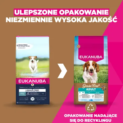 Eukanuba Grain Free Adult Small & Medium, ryby oceaniczne