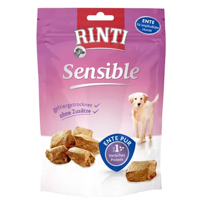 Rinti Sensible Ente pur, gefriergetrocknet, ohne Zusätze. Für empfindliche Hunde. Nur 1 tierisches Protein.
