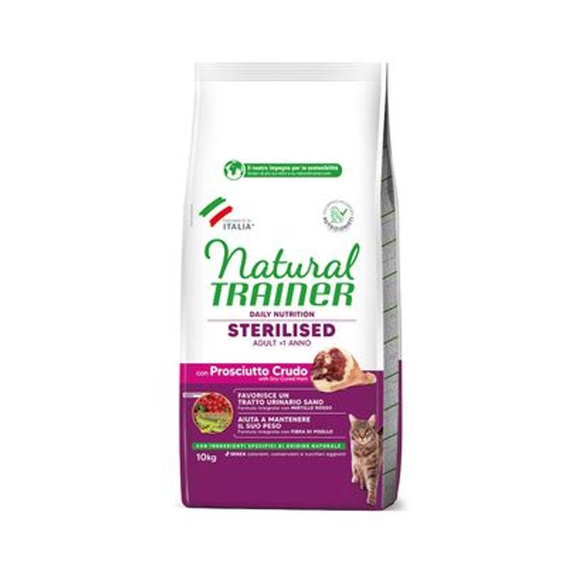 Natural Trainer Gesteriliseerd met rauwe Ham Brokken voor Katten