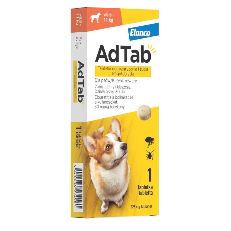 AdTab™ tabletki do rozgryzania i żucia przeciw pchłom i kleszczom dla psów