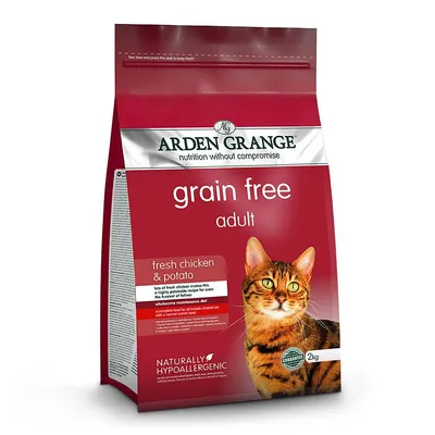 Grain free adult pet food with fresh chicken and potato, naturally hypoallergenic, 2kg pack. Highlights: no artificial colours, flavours or preservatives, suitable for normal activity levels.