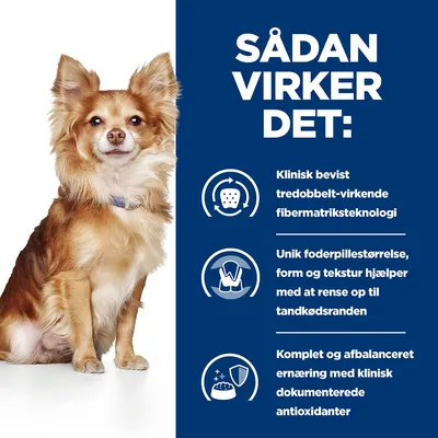 SÅDAN VIRKER DET: Klinisk bevist tredobbelt-virkende fibermatrixteknologi. Unik foderpille hjælper med at rense op til tandkødsranden. Komplet ernæring med dokumenterede antioxidanter.