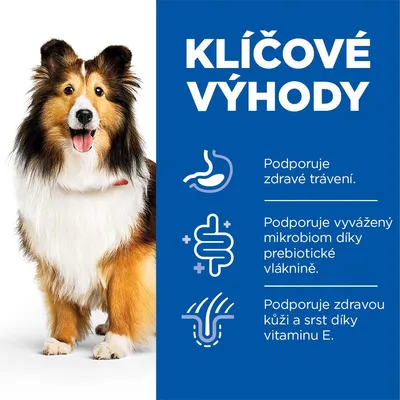 Klíčové výhody: Podporuje zdravé trávení, vyvážený mikrobiom díky prebiotické vláknině a zdravou kůži a srst díky vitaminu E.