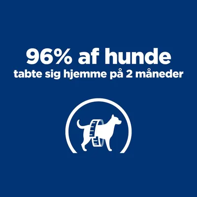 96% af hunde tabte sig hjemme på 2 måneder