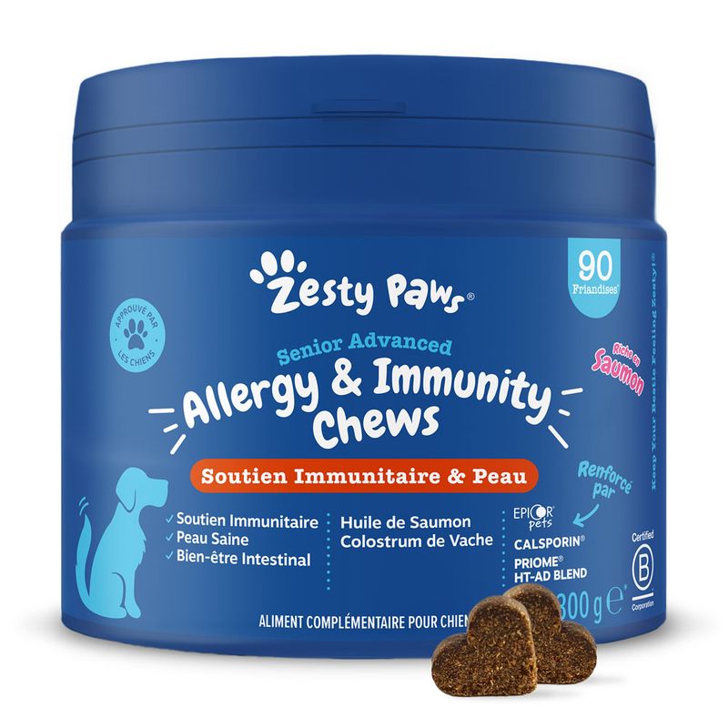 Zesty Paws Senior Allergy & Immunity Chews saumon pour chien