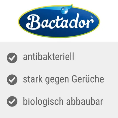 Bactador. Antibakteriell, stark gegen Gerüche, biologisch abbaubar.
