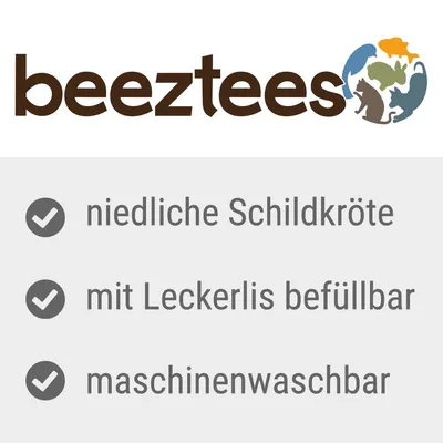 Beeztees. Niedliche Schildkröte, mit Leckerlis befüllbar, maschinenwaschbar.