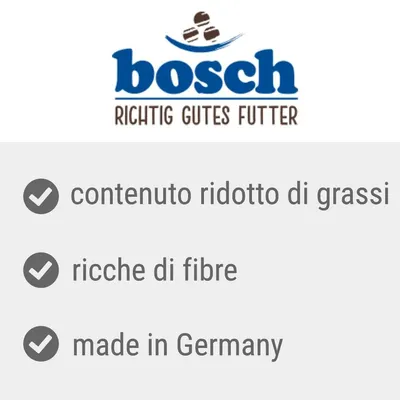 bosch RICHTIG GUTES FUTTER, contenuto ridotto di grassi, ricche di fibre, made in Germany