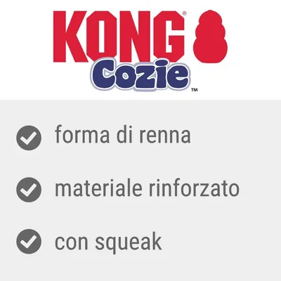 KONG Cozie. forma di renna, materiale rinforzato, con squeak.