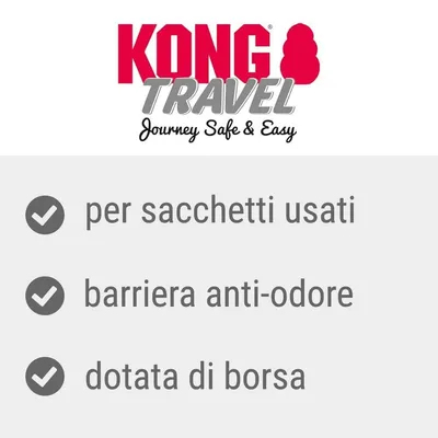 KONG Travel Journey Safe & Easy. per sacchetti usati, barriera anti-odore, dotata di borsa.