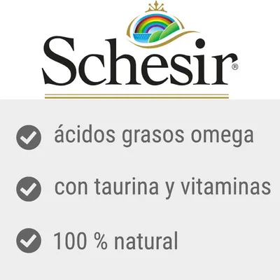 Schesir. Ácidos grasos omega, con taurina y vitaminas, 100 % natural.