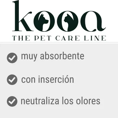 kooa THE PET CARE LINE. muy absorbente, con inserción, neutraliza los olores.