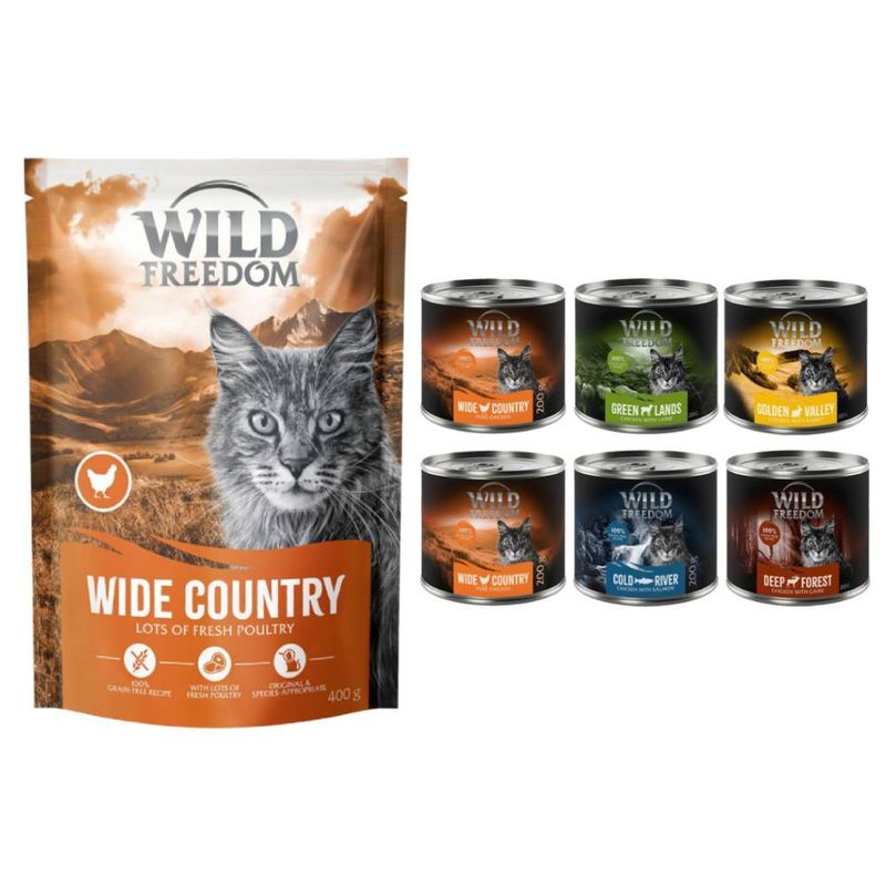 Wild Freedom pack nutrición mixta: pienso 400 g + latas 6 x 200 g