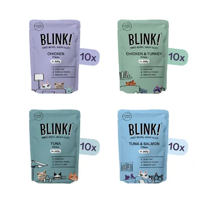 Blink! Chicken & Fish Fillet Recipes in Jelly - Mixed Mega Pack (40 x 85g)