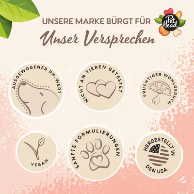 Unsere Marke guarantees: balanced pH value, not tested on animals, fruity scent, vegan, gentle formulations, made in the USA.