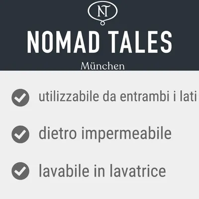 Nomad Tales München, utilizzabile da entrambi i lati, dietro impermeabile, lavabile in lavatrice