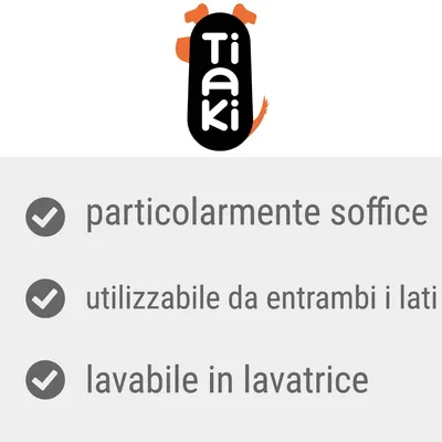 Tiaki; particolarmente soffice, utilizzabile da entrambi i lati, lavabile in lavatrice
