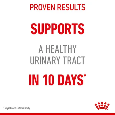 Proven results: supports a healthy urinary tract in 10 days, based on Royal Canin internal study.