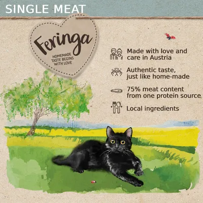 Feringa Single Meat: made with love and care in Austria, authentic taste, 75% meat content from one protein source, local ingredients. Homemade taste begins with love.