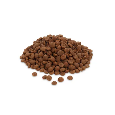 Brune tørfoderkroketter i løs mængde, egnet til visning af produktindhold.