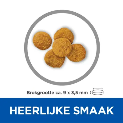 Brokjes, brokgrootte ca. 9 x 3,5 mm. Tekst: HEERLIJKE SMAAK.