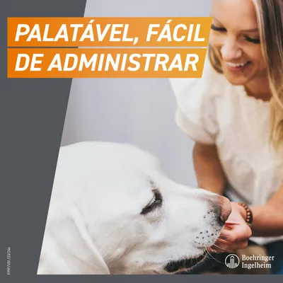 Texto: PALATÁVEL, FÁCIL DE ADMINISTRAR. Boehringer Ingelheim.