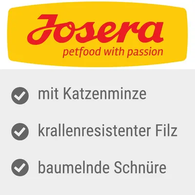 Josera. Mit Katzenminze, krallenresistenter Filz, baumelnde Schnüre.