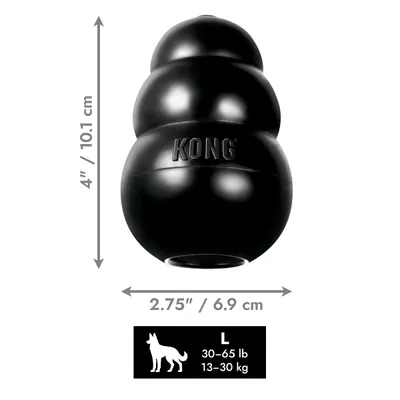 KONG igrača, velikost L, mere: 10,1 cm visoka, 6,9 cm široka. Primerna za živali s telesno težo od 13 do 30 kg. KONG igrača, velikost L, mere: 10,1 cm visoka, 6,9 cm široka. Primerna za živali s telesno težo od 13 do 30 kg.