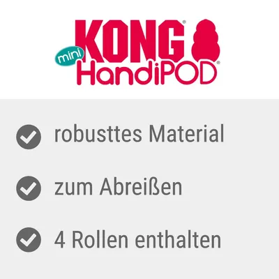 KONG HandiPOD mini. Robustes Material, zum Abreissen, 4 Rollen enthalten.