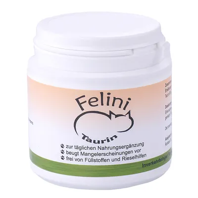 Felini Taurin, supplement for cats. For daily use, prevents deficiency symptoms, free from fillers and anti-caking agents.