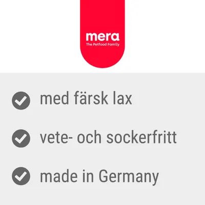 mera The Petfood Family. med färsk lax, vete- och sockerfritt, made in Germany